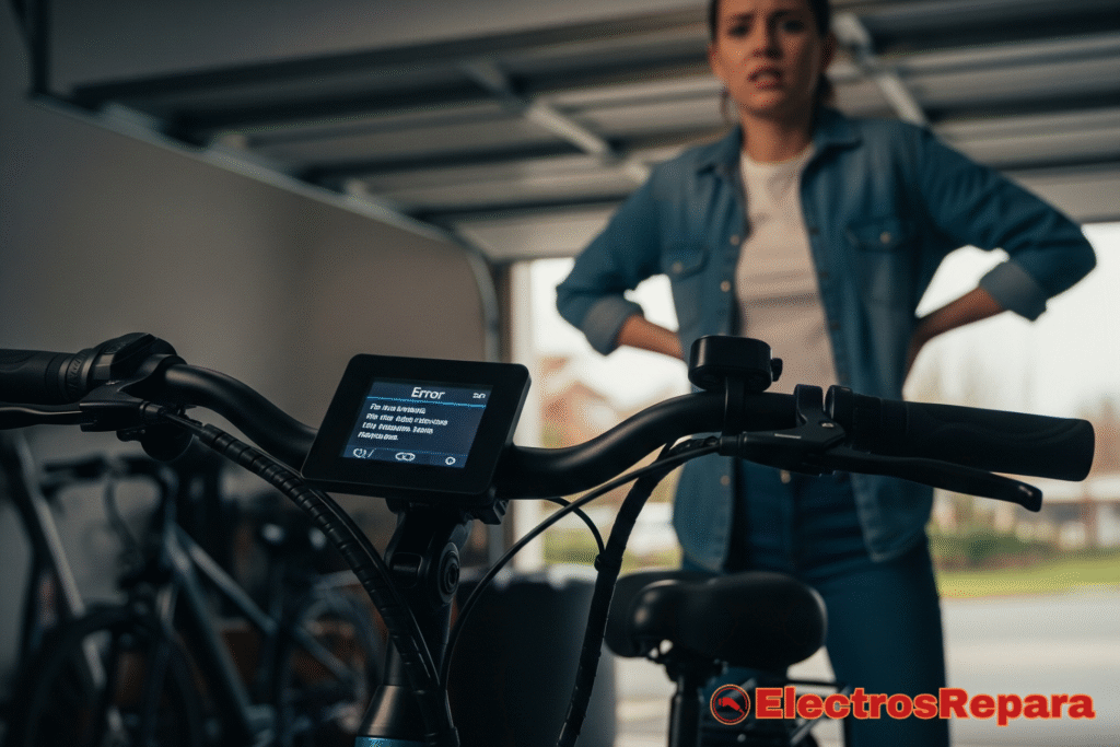 Detalle de la batería de una bicicleta eléctrica, mostrando los conectores y el diseño, resaltando su importancia para el funcionamiento.