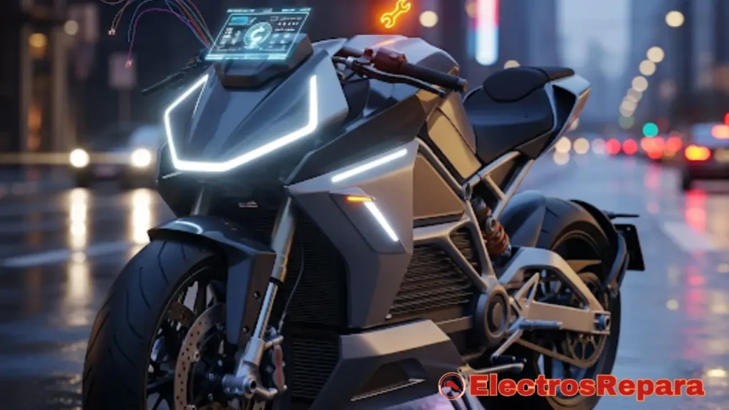 Motocicleta eléctrica con un problema de encendido, lista para un diagnóstico.