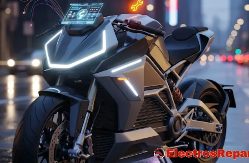 Motocicleta eléctrica con un problema de encendido, lista para un diagnóstico.