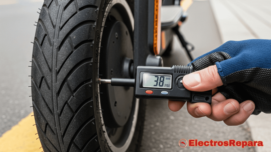 Revisión de neumáticos de patinete eléctrico: clave para la tracción y seguridad.
