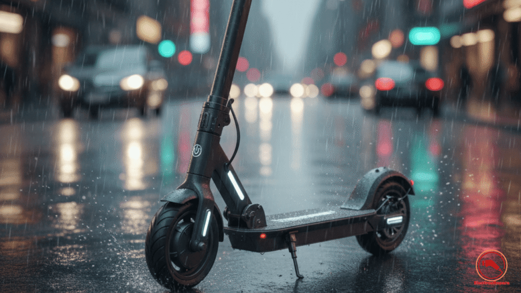 Patinete eléctrico resistente al agua bajo la lluvia. Aprende cómo proteger tu scooter eléctrico de la humedad y los daños