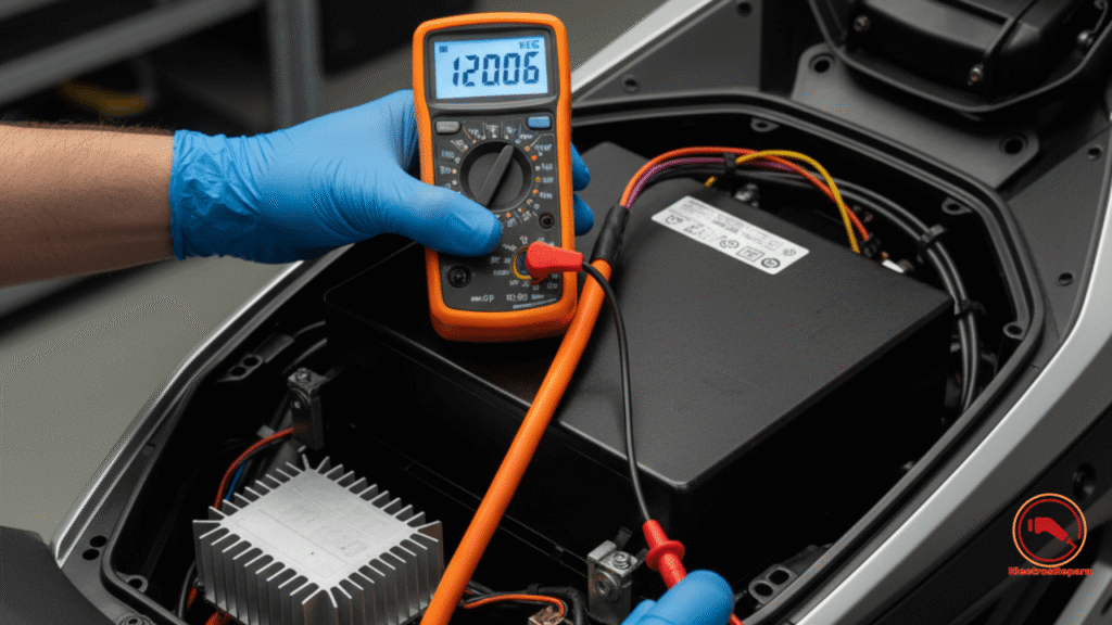 "Esquema eléctrico moto mostrando el flujo de corriente desde la batería. Aprende a cómo leer diagrama eléctrico moto para la reparación moto eléctrica."