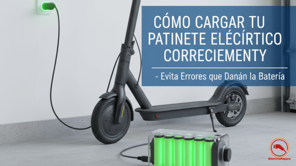 Guía completa cargar patinete eléctrico correctamente: evita errores comunes batería patinete, extiende duración batería patinete eléctrico