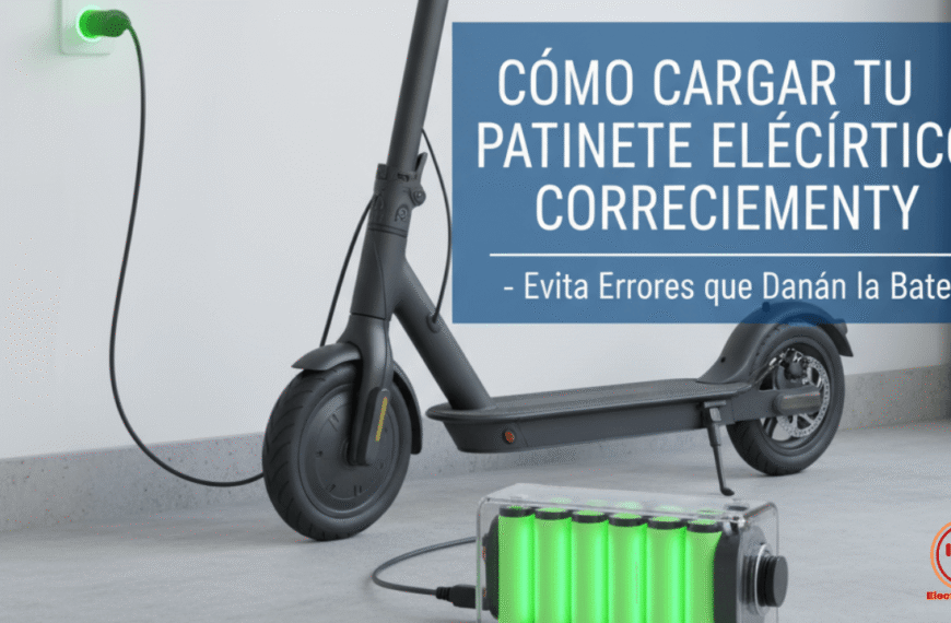 Guía completa cargar patinete eléctrico correctamente: evita errores comunes batería patinete, extiende duración batería patinete eléctrico