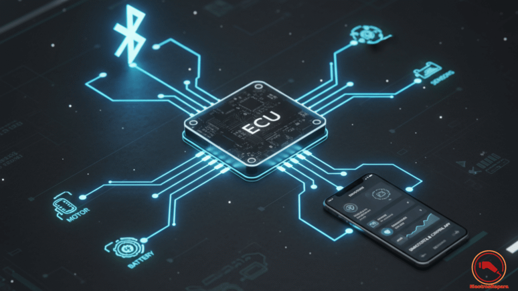 ECU moto eléctrica, controlador eléctrico, diagrama conectividad moto