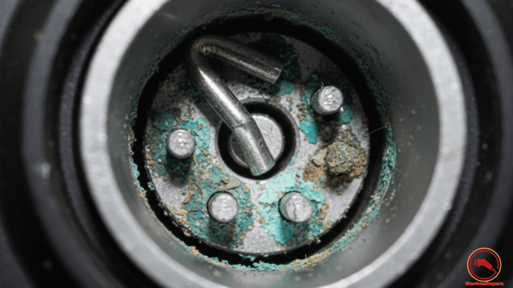 Técnico midiendo el voltaje de salida de un cargador de moto eléctrica con un multímetro. Cómo saber si el cargador de mi moto eléctrica está dañado.