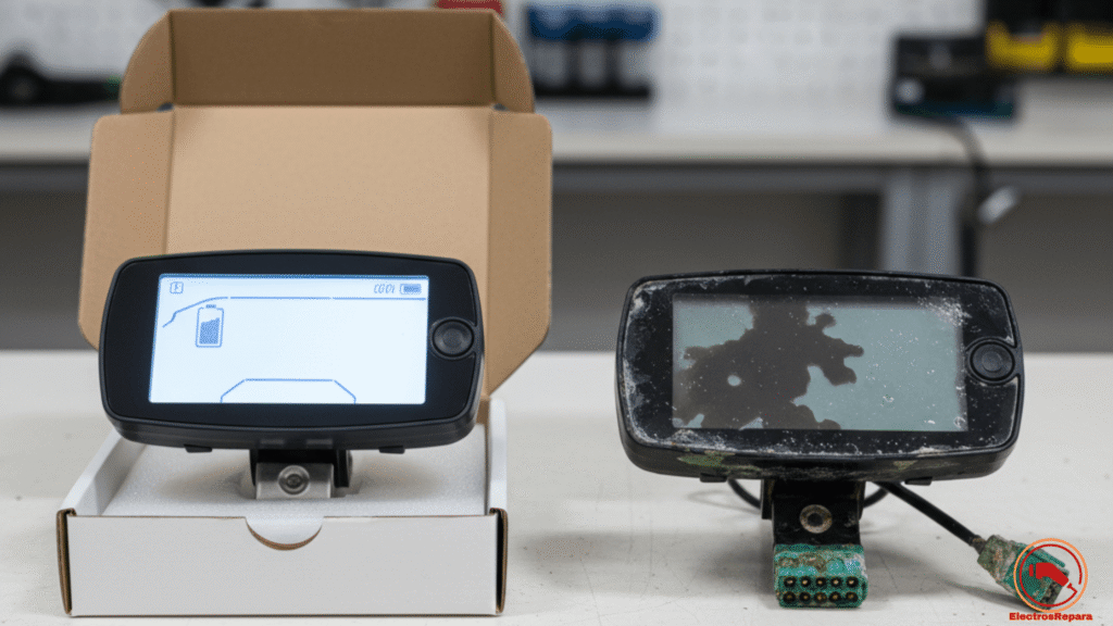 Comprar display e-bike original vs. display dañado.