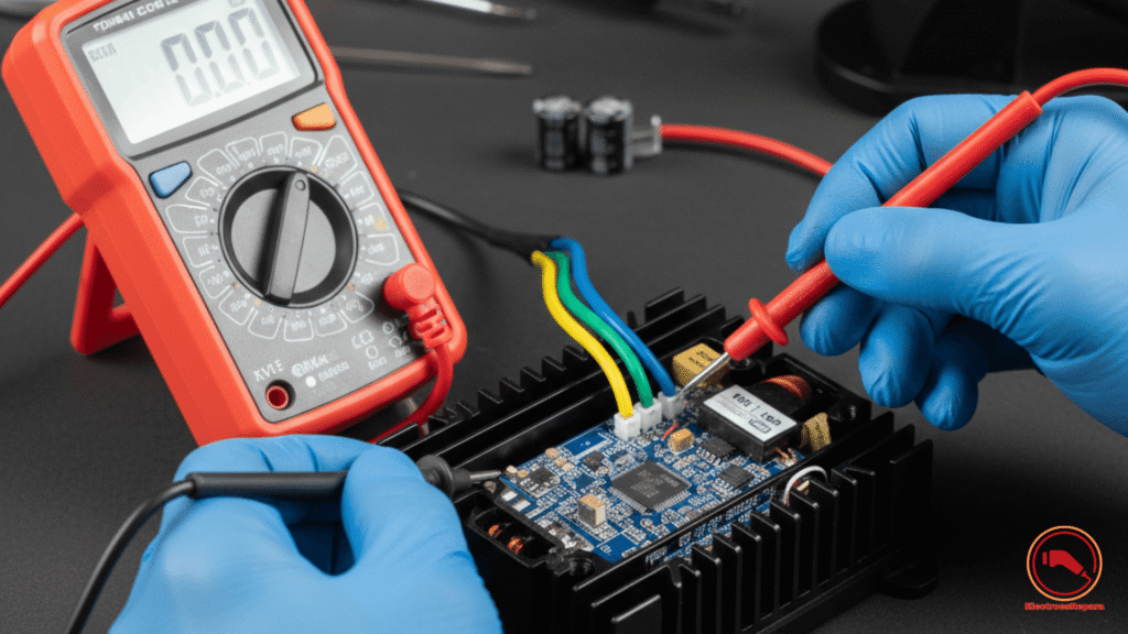 Comparativa visual entre un controlador dañado y un controlador nuevo, ilustrando la necesidad de la Sustitución controlador bicicleta eléctrica y el reparación controlador e-bike precio.