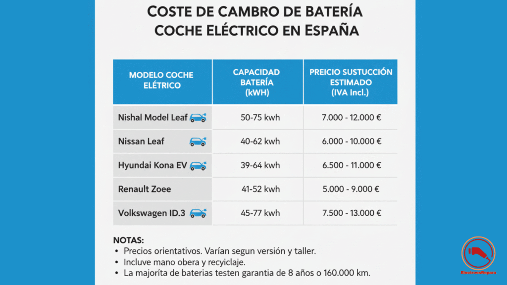 Reparación batería coche eléctrico por módulos: Foto de un paquete de batería de alto voltaje abierto, mostrando los módulos internos, con uno de ellos siendo manipulado por un técnico con guantes de seguridad.