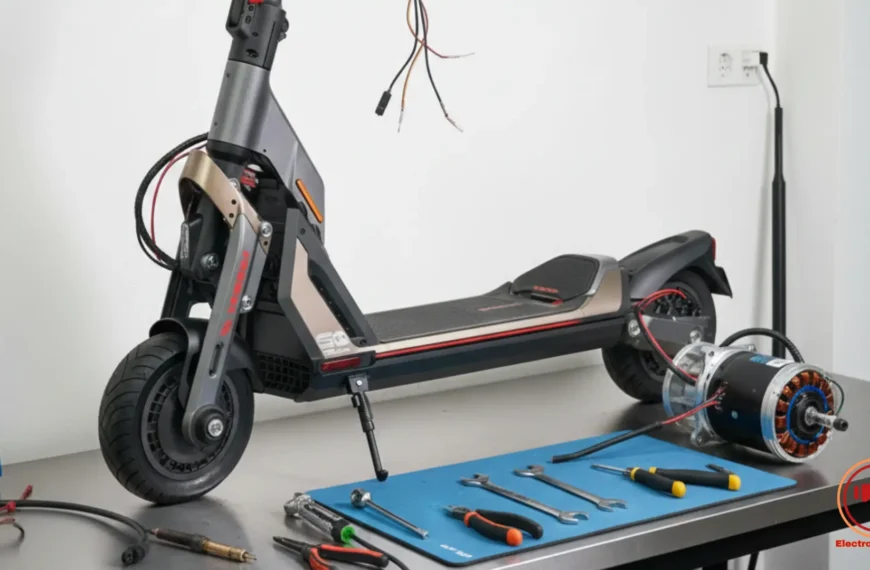 Batería Estado Sólido Patinete Eléctrico 2026 Primer plano de un pack de baterías de estado sólido para VMP, destacando su diseño compacto y terminales de conexión.