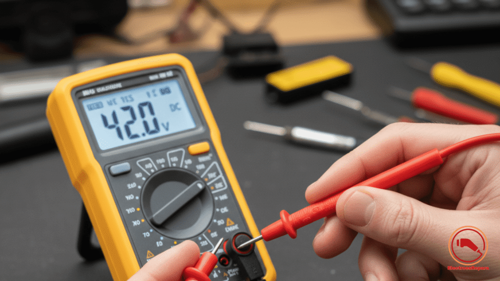 Cómo medir el voltaje de un cargador de bicicleta eléctrica con un multímetro.

