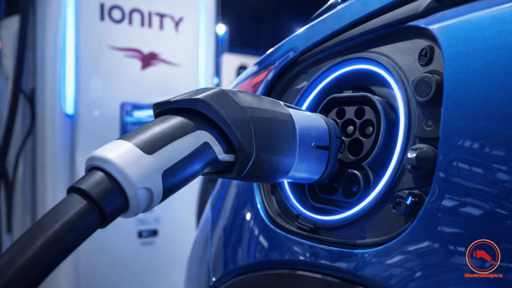Conector CCS Combo 2 en un Punto de Recarga Ultrarrápida